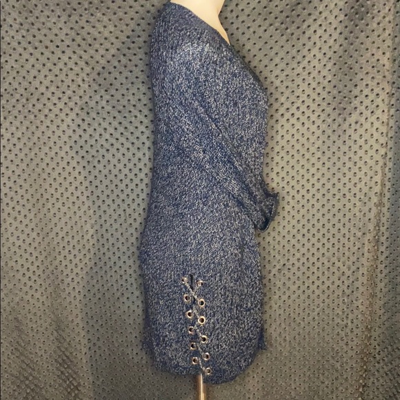 NWT blue C&B cardigan with lace up accents - Picture 4 of 8